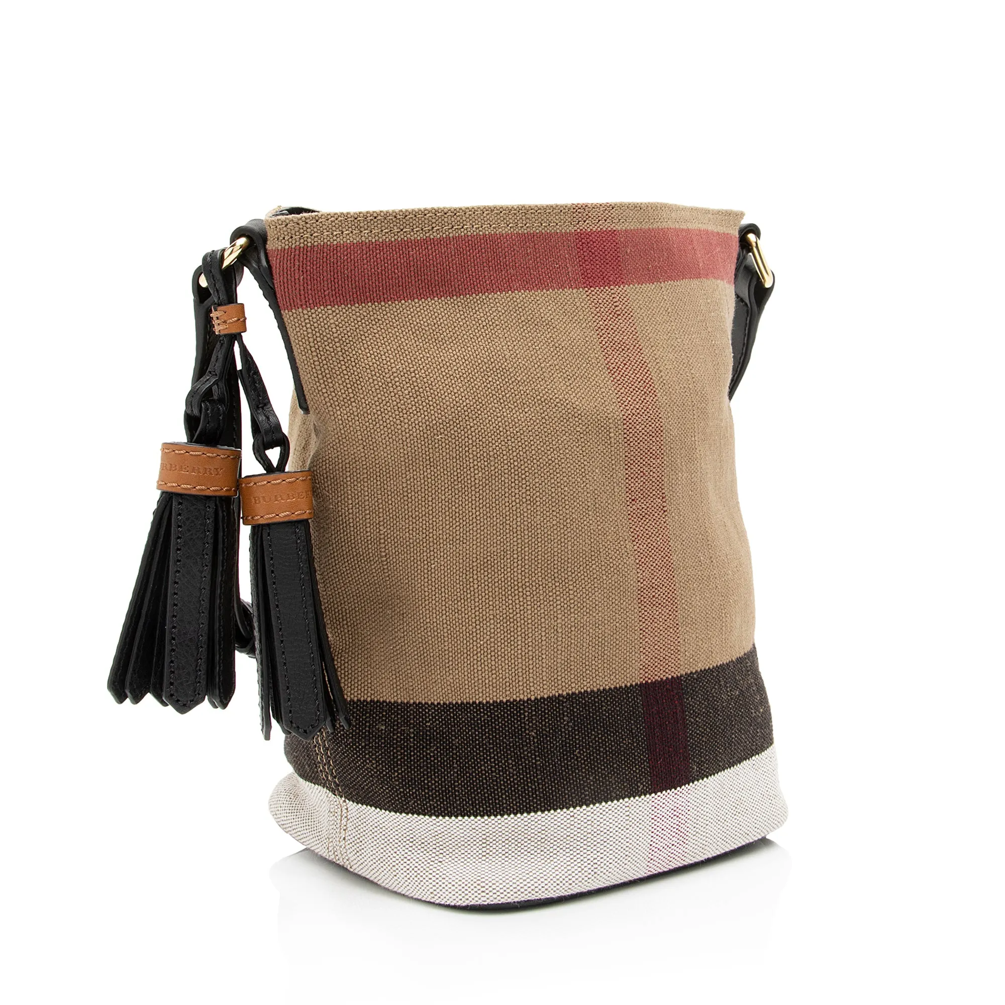 Burberry Canvas Check Ashby Mini Hobo (SHF-23360)